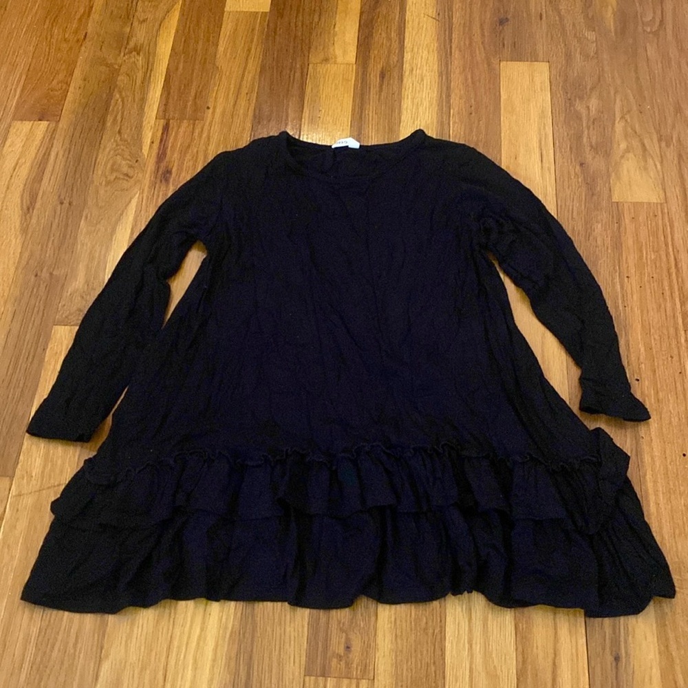GTOG Kids Girls Black Ruffle Blouse Size S